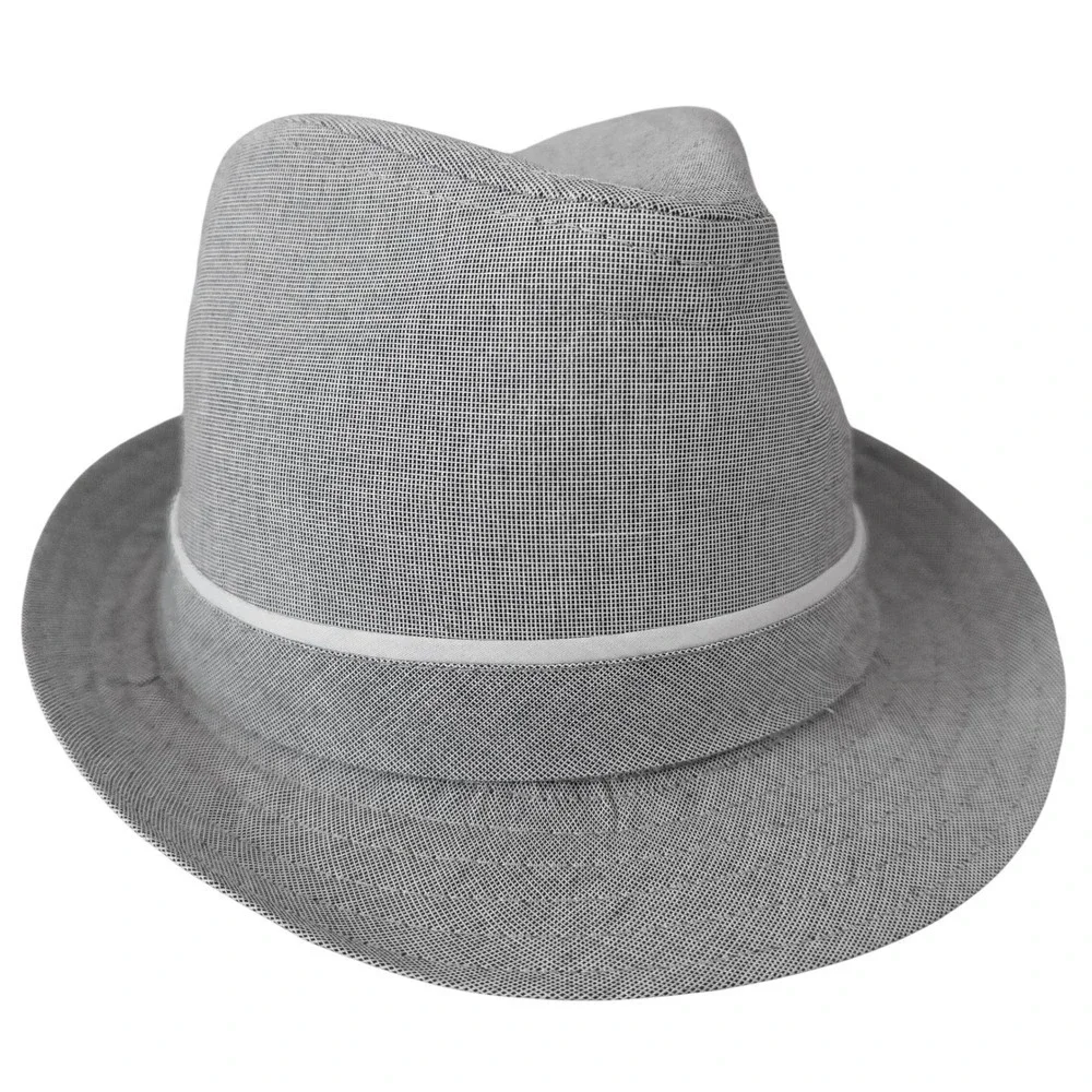 Fedora Trilby Hat Women M/L Blue Gray‎ Coastal Summer Mob Wife Edgy Streetwear